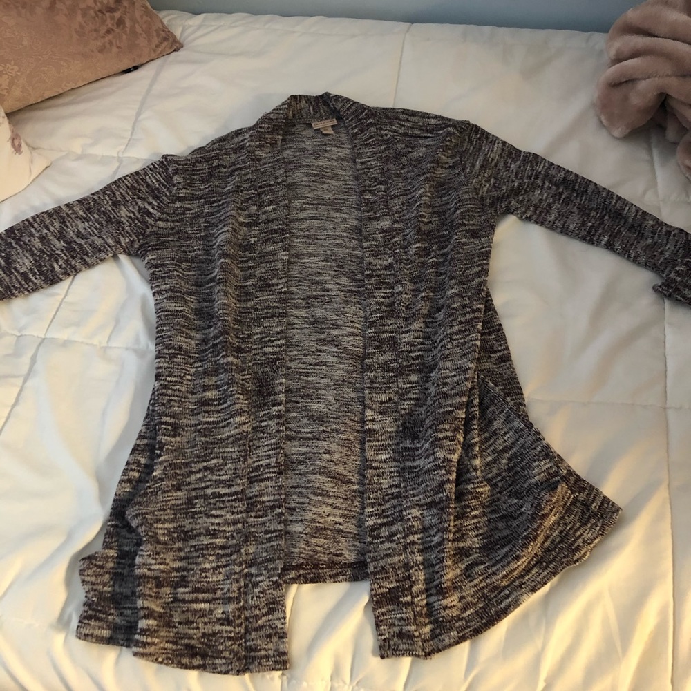 Maroon feathered cardigan